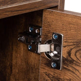 Salon Station, Hair Styling Station with Drawers, Cabinet and Hair Dryer Holders, Rustic Brown W2181P156761