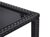 Outdoor Wicker Coffee Table with Storage Shelf, Black 89357146