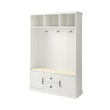 Hall Tree with 3 Hooks , Coat Hanger, Entryway Bench, Storage Bench, 3-in-1 Design, 47.2INCH, for 65259861