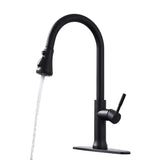 ZUN FLG Touch-On Kitchen with Pull Down Sprayer Single Handle Brass Touch Activated Kitchen Sink W1932123652