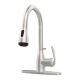 Kitchen Faucet with Pull Down Sprayer and 4 Spraying Modes Brushed Nickel Commercial 1 or 3 Hole T3177P289664