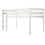 ZUN Twin Wood Loft Bed Low Loft Beds with Ladder,Twin,White WF286816AAK