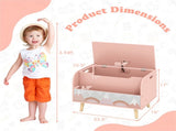 2-in-1 Kids Toy Storage Organizer with Bookshelf, 59.6940.6443.18 cm Pine Wood Toy Chest for 3 55052657