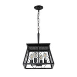 ZUN (Same as W1340111203/L1009) 4-Light Farmhouse Chandeliers For Dining Room Black(No Bulbs) W1340P206636