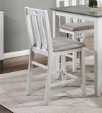 5-Piece Pack Counter Height Set Weathered Gray and White Table and Fabric Upholstered 4 Chairs B011115369