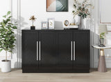 TREXM Sideboard Buffet Cabinet with Storage, Buffet Cabinet with Adjustable Shelves and Silver N715P192557B