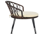 Outdoor Leisure Set, 2 Rattan Single Chairs with A Glass Round Table, Perfectly Suited for N711P256422K