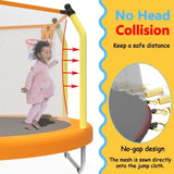 ZUN 55-inch Trampoline for Kids Indoor & Outdoor Small Toddler Trampoline with Basketball Hoop 11793411