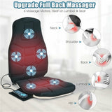 Massage Seat Cushion Back Massager W/ Heat & 6 Vibration Motors For Home 40807389