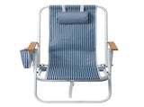 4-Position Adjustable Backpack Beach Chair, Foldable Rustproof Aluminum Frame Lounge Chair with 97614043