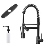 Kitchen Sink Faucet with Soap Dispenser, Kitchen Faucet with Pull Down Sprayer 2 Modes 304 Stainless W1932P300995