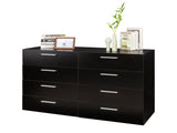 8 Drawer Double Dresser for Bedroom, Wide Storage Cabinet for Living Room Home Entryway, Black 98134933