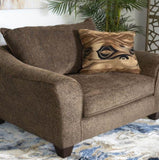 ZUN Camero Fabric Pillowback Arm Chair, Brown T2574P195451
