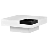 ZUN ON-TREND Modern Minimalist Design 31.5*31.5in Square Coffee Table with Detachable Tray and Plug-in WF298613AAK