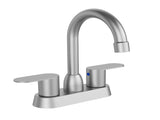 Bathroom Sink Faucet Brushed Nickel 2-Handle 360 Degree High Arc Swivel Spout Centerset 4 Inch 29805597