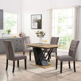 61.81 inch Extendable Dining Table, Modern Geometric Rectangular Table with Sturdy Metal W2317P251956