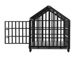 55" Heavy Duty Dog Crate Large Dog cage Strong Metal Dog Kennels and Crates for Large Dogs with 4 W206P453115