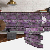 48 Pcs Peel And Stick Brick Tiles Wall Decor PVC Purple Brick Wallpaper Wall Tile Backsplash 15306856