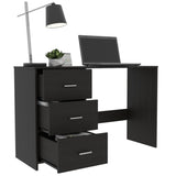 ZUN Classic 3 Drawers Writing Desk -Black B20091903