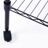 5-Layer Plastic Coated Iron Shelf with 1.5" Nylon Wheels 165*90*35 Black 40565502