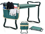 Green 2-in-1 Garden Folding Stool Kneeler, 300LBS Capacity & Built-in Tool Pouch, Comfortable EVA 34779465