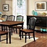 Set of 2 Side Chairs in Black and Antique Oak Finish B016P222699
