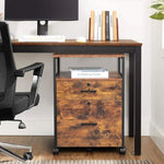 ZUN Dark brown with black density board, 2 compartments, wooden filing cabinet, suitable for 35977684