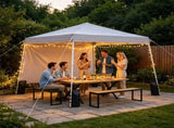 9ft x 9ft Pop Up Canopy Tent with Sidewall, UPF 50 Silver Coated Waterproof Oxford Instant Shelter, 40021628