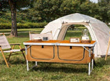 Outdoor Folding Camping Table with Storage Compartment, 4ft Portable Pinic Table with 3 Adjustable 93348545