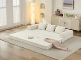Comfy Convertible Folding Mattress Couch, Floor Bed, Chenille Floor with Armrest, Floor W1143P401145