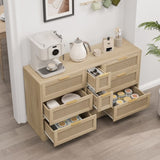 51.2 "Rattan Locker With Drawers, 9 Drawers, Metal Handles For Kitchen, Living Room, W757P238049