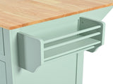 Kitchen Cart with Rubber wood Drop-Leaf Countertop ,Cabinet door internal storage racks,Kitchen 88352864