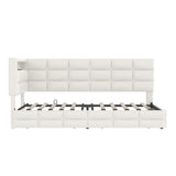 Upholstered Twin Size Daybed with Storage 2 Drawers and Charging Station, Day Bed Frame with LED N733P285121A