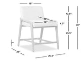 Arizona 25.5" Solid Ash Wood Upholstered Counter Stool with Rope Detail, Crme de la Crme White B2719P238401