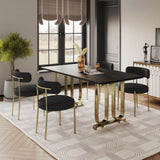 Woker Furniture Dining Chairs Set of 2 Round Upholstered Boucle Dining Room Chairs Mid-Century W1567P147203