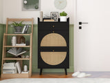 Rattan, Allen 2 door 1 drawer cabinet, shoe rack, double layer, suitable for entrance W688141535