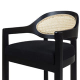 Americana Mid-Century Modern 30.5" Cane Back Bar Stool, Jet Black B2719P297791