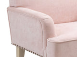 Modern Accent Chair with Retro Wooden Legs & Nailhead Trim, Small Fabric Club Chair, Comfy W3042P262916