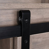 Retro Style MDF With Triamine Iron Frame Sliding Door Three-Layer Rack Bathroom Cabinet 54703194