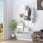 ZUN Combination Model Gate Cabinet with Shoe cabinet+Hang shelf+ Mirror W2139134913