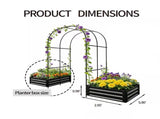 Raised Garden Bed with Arch Trellis, 2 Pack Metal Boxes with Garden Arch, Outdoor Garden 71235630