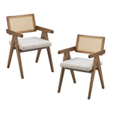 ZUN Wooden Frame Upholstered Dining Chairs Set of 2,Mid Century Kitchen Chairs for Living W2582P197649