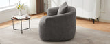360&deg Swivel Chair, 38.2" Accent Chair Sofa, Upholstered Swivel Barrel Sofa Chair with a Throw Pillow N719P288552E