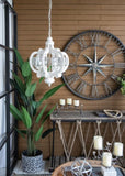 Farmhouse Chandelier, 6-Light Wood Chandelier Pendant Light Fixture with Adjustable Chain for Dining W2078137921