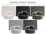 Round Sofa Bed with Memory Foam Sectional Couches for Living Room, Cloud Couch with three pillows, W3224P444283