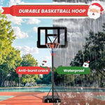 ZUN Basketball Hoop Outdoor Portable Goals Court System 4.2-10Ft Adjustable Height, 44 Inch Shatterproof 06326482