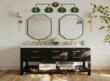4-Light Bathroom Light Fixtures, Modern Vanity Lights with Glass W3775P466605