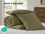 3PCS King/Cal King Waffle Washed Comforter Set B035P341105