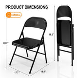 ZUN 4 Pack Metal Frame Folding Chairs, Portable Stackable Commercial Seat with Steel Frame 350 LBS 61505027