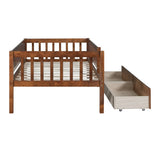 Twin Size Daybed Wood Bed with Two Drawers, Walnut WF301864AAL